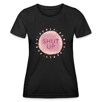 Halt den Mund - Frauen Funktions-T-Shirt - Schwarz - Vorne - AI Model Female 172 light (172cm)