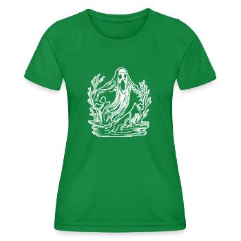 Ghost Ghosts Witching Hour Halloween - Women's Functional T-Shirt - kelly green - Front - AI Model Female 172 dark (172cm)