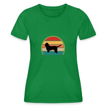 Basset Griffon Vendeen Petit Dog Silhouette Retro - T-shirt sport Femme - vert - Devant - AI Model Female 172 dark (172cm)