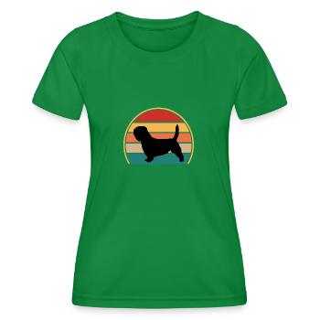 Basset Griffon Vend Grand Dog Silhouette Retro - T-shirt sport Femme - vert - Devant - AI Model Female 172 dark (172cm)