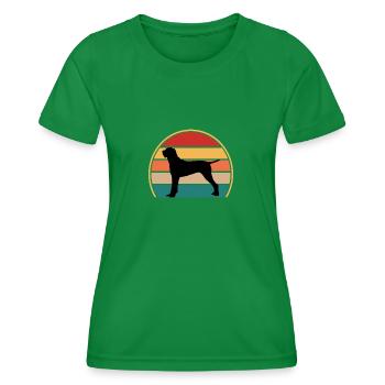 Ariege Vorstehhund Liebhaber Silhouette Vintage Sonnenuntergang - Frauen Funktions-T-Shirt - Kelly Green - Vorne - AI Model Female 172 dark (172cm)