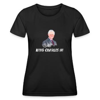 Charles III - King Charles III Coronation 2023 - Women's Functional T-Shirt - black - Front - AI Model Female 172 light (172cm)