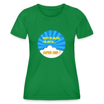 Super-papa, super-héros. Meilleur papa. BD comics - T-shirt sport Femme - vert - Devant - AI Model Female 172 dark (172cm)