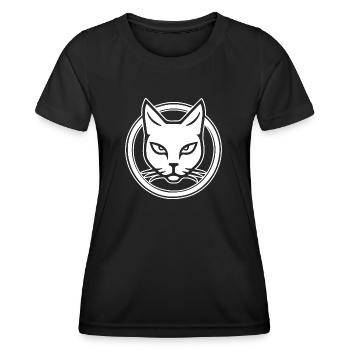 Katze Katzen Kätzchen Katzendame - Frauen Funktions-T-Shirt - Schwarz - Vorne - AI Model Female 172 light (172cm)
