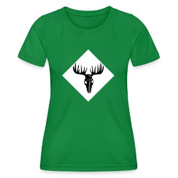 Elch-Schädel - Frauen Funktions-T-Shirt - Kelly Green - Vorne - AI Model Female 172 dark (172cm)
