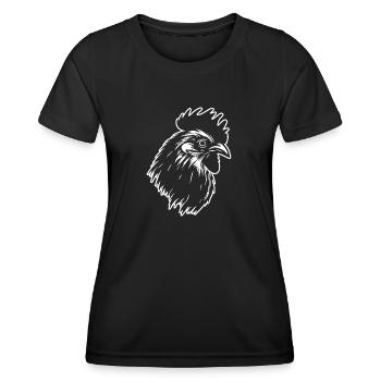Poulet Poulailler Volaille Coq Ferme - T-shirt sport Femme - noir - Devant - AI Model Female 172 light (172cm)