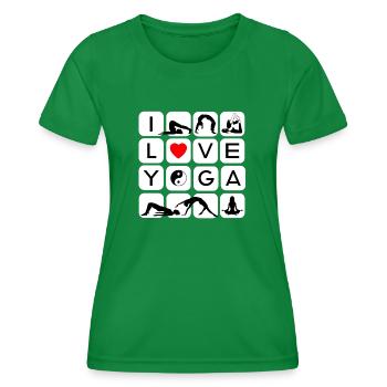 J’aime le yoga forme symboles chakra coeur amour bonheur - T-shirt sport Femme - vert - Devant - AI Model Female 172 dark (172cm)