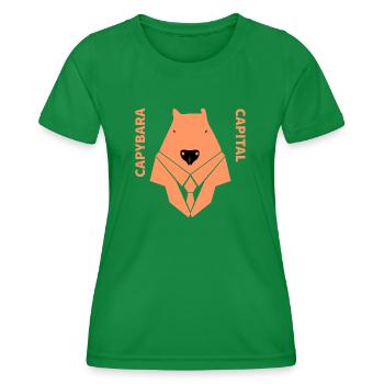 cabybara capital - Women's Functional T-Shirt - kelly green - Front - AI Model Female 172 dark (172cm)