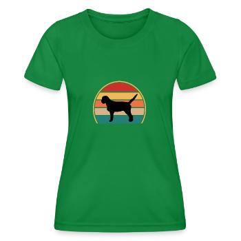 Griffon Fauve De Bretagne Dog Silhouette Retro - T-shirt sport Femme - vert - Devant - AI Model Female 172 dark (172cm)