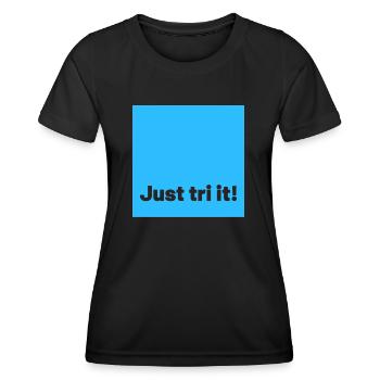 just tri it blue - Women's Functional T-Shirt - black - Front - AI Model Female 172 light (172cm)