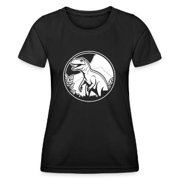 Dino Dinosaurier Dinosaurs Paläontologie - Frauen Funktions-T-Shirt - Schwarz - Vorne - AI Model Female 172 light (172cm)