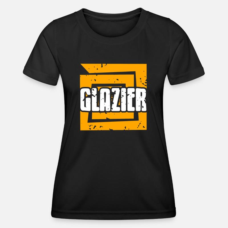 GLAZIER Retro Vintage Glass Worker Designs - Women's Functional T-Shirt - black