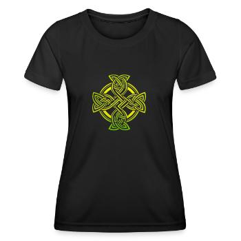 Keltisches Kreuz - Frauen Funktions-T-Shirt - Schwarz - Vorne - AI Model Female 172 light (172cm)