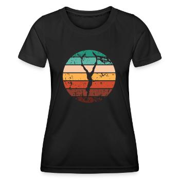Plongée sous-marine avec un souffle plongée apnée - T-shirt sport Femme - noir - Devant - AI Model Female 172 light (172cm)