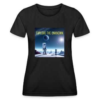 Erkunde das Unbekannte - Frauen Funktions-T-Shirt - Schwarz - Vorne - AI Model Female 172 light (172cm)
