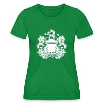 Frosch Amphibie Kröte - Frauen Funktions-T-Shirt - Kelly Green - Vorne - AI Model Female 172 dark (172cm)