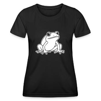 Crapaud amphibien grenouille - T-shirt sport Femme - noir - Devant - AI Model Female 172 light (172cm)