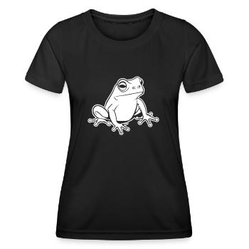Frosch Amphibie Kröte - Frauen Funktions-T-Shirt - Schwarz - Vorne - AI Model Female 172 light (172cm)