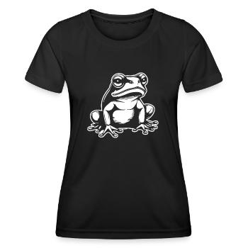 Frosch Amphibie Kröte - Frauen Funktions-T-Shirt - Schwarz - Vorne - AI Model Female 172 light (172cm)
