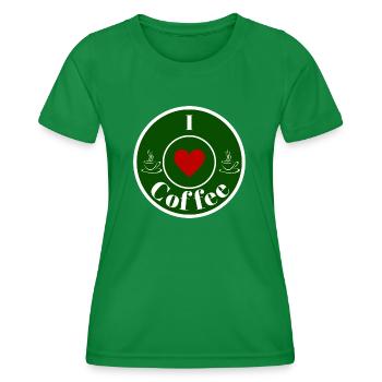 Ich liebe Kaffee - Frauen Funktions-T-Shirt - Kelly Green - Vorne - AI Model Female 172 dark (172cm)