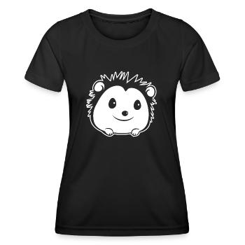 Igel Wald Stachelig Tier - Frauen Funktions-T-Shirt - Schwarz - Vorne - AI Model Female 172 light (172cm)