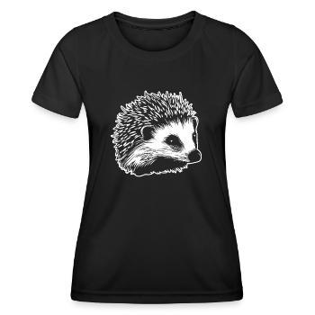 Hedgehog Forest Prickly Animal - Women's Functional T-Shirt - black - Front - AI Model Female 172 light (172cm)