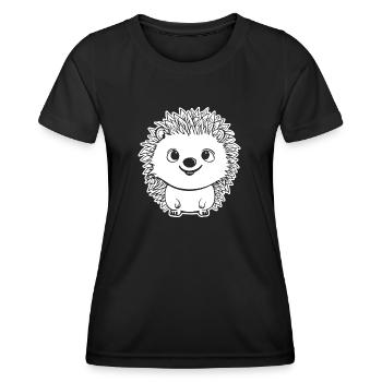 Hedgehog Forest Prickly Animal - Women's Functional T-Shirt - black - Front - AI Model Female 172 light (172cm)