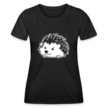Hedgehog Forest Prickly Animal - Women's Functional T-Shirt - black - Front - AI Model Female 172 light (172cm)