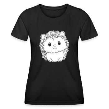 Hedgehog Forest Prickly Animal - Women's Functional T-Shirt - black - Front - AI Model Female 172 light (172cm)