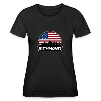 Richmond Virginia Usa Flag Skyline Silhouette Trav - Women's Functional T-Shirt - black - Front - AI Model Female 172 light (172cm)