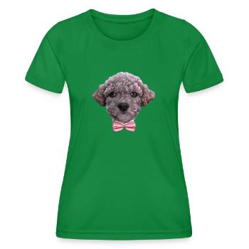 chiot caniche chien propriétaire caniche chiot chien amour - T-shirt sport Femme - vert - Devant - AI Model Female 172 dark (172cm)