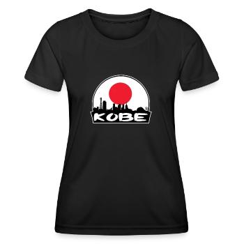Kobe Japon Drapeau Skyline Silhouette Voyage - T-shirt sport Femme - noir - Devant - AI Model Female 172 light (172cm)