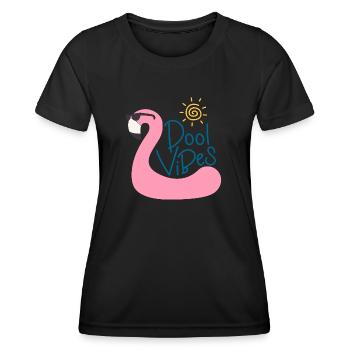 Piscine Vibes Flamingo - T-shirt sport Femme - noir - Devant - AI Model Female 172 light (172cm)