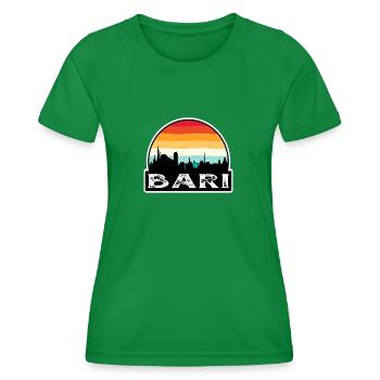 Bari Italy Flag Skyline Travel Souvenir - Women's Functional T-Shirt - kelly green - Front - AI Model Female 172 dark (172cm)