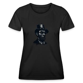 Funny Patriotic Abe Abraham Lincoln USA Men - Women's Functional T-Shirt - black - Front - AI Model Female 172 light (172cm)