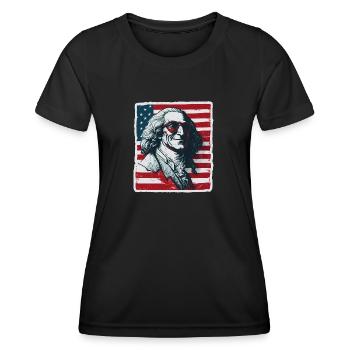 Patriotic Pride U.S. George Washington Men Woman - Women's Functional T-Shirt - black - Front - AI Model Female 172 light (172cm)