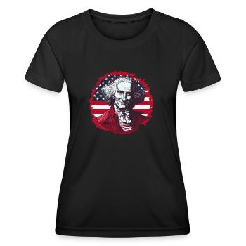 Patriotic Pride U.S. George Washington Men Woman - Women's Functional T-Shirt - black - Front - AI Model Female 172 light (172cm)