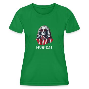 Patriotische USA Griddy George Washington Murica - Frauen Funktions-T-Shirt - Kelly Green - Vorne - AI Model Female 172 dark (172cm)
