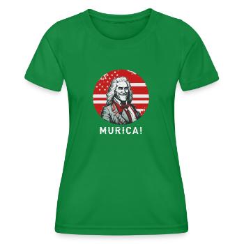Patriotische USA Griddy George Washington Murica - Frauen Funktions-T-Shirt - Kelly Green - Vorne - AI Model Female 172 dark (172cm)