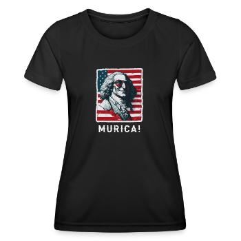 Patriotic USA Griddy George Washington Murica - Women's Functional T-Shirt - black - Front - AI Model Female 172 light (172cm)
