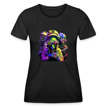 Marsianische Mafia - Frauen Funktions-T-Shirt - Schwarz - Vorne - AI Model Female 172 light (172cm)