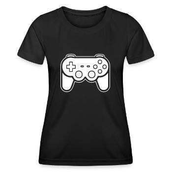 Manette de jeu de jeux vidéo - T-shirt sport Femme - noir - Devant - AI Model Female 172 light (172cm)