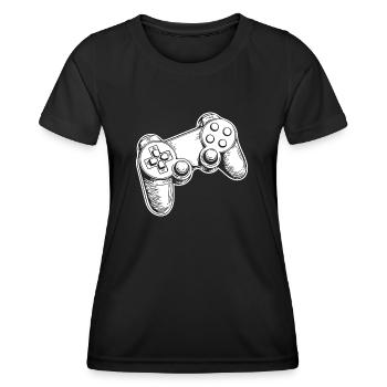 Manette de jeu de jeux vidéo - T-shirt sport Femme - noir - Devant - AI Model Female 172 light (172cm)