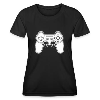 Manette de jeu de jeux vidéo - T-shirt sport Femme - noir - Devant - AI Model Female 172 light (172cm)