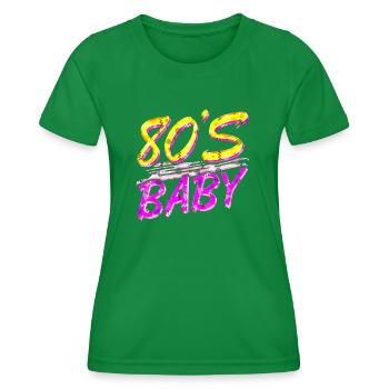 80s retro vintage funny 70s nostalgia music love - Women's Functional T-Shirt - kelly green - Front - AI Model Female 172 dark (172cm)