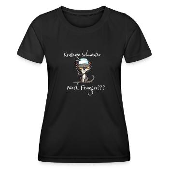 Kratzige Schwester - lustiges MFA Motiv - Frauen Funktions-T-Shirt - Schwarz - Vorne - AI Model Female 172 light (172cm)