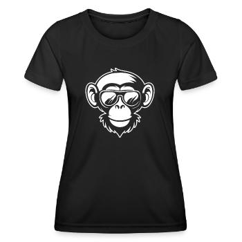 Singe Singe Visage de Singe Jungle - T-shirt sport Femme - noir - Devant - AI Model Female 172 light (172cm)