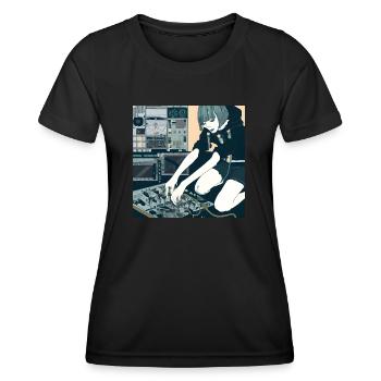 Synthesizer Girl Manga 1 - Frauen Funktions-T-Shirt - Schwarz - Vorne - AI Model Female 172 light (172cm)