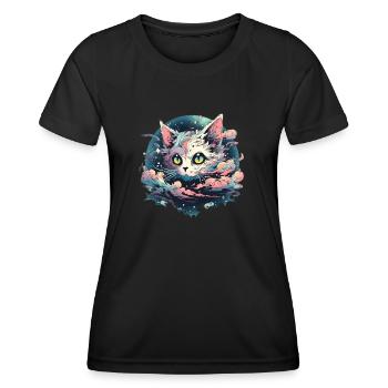 Anime Kawaii Cat Japanese - Women's Functional T-Shirt - black - Front - AI Model Female 172 light (172cm)