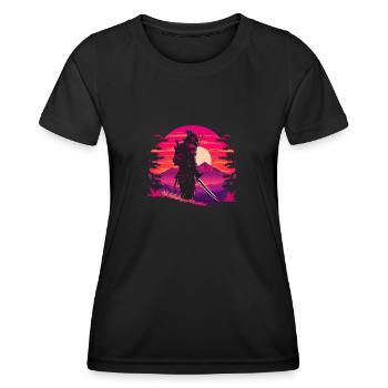 Samouraï de science-fiction Synthwave - T-shirt sport Femme - noir - Devant - AI Model Female 172 light (172cm)